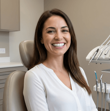 woman smiling at dentist